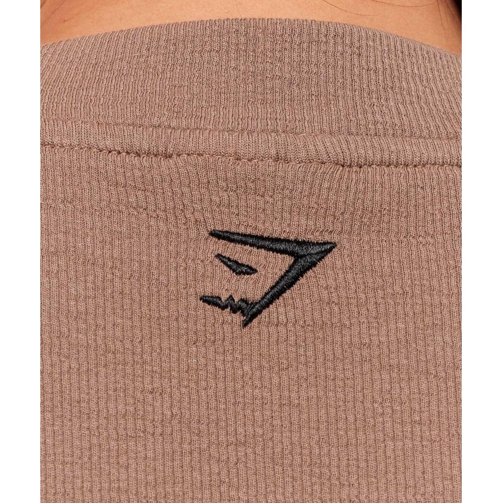 Gymshark Ribbed Cotton Crop Top Mocha Mauve Black B3c2w Nc1z