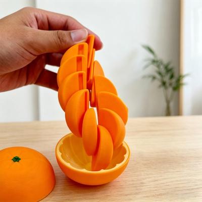 3D-printet Citrus Fidget Legetøj Stressreducer Udvidbar Spiral Kædebold med Glat Bevægelse Realistisk Appelsin Citron Legetøj Fokusforbedrende Gadget