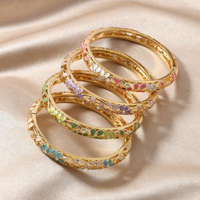 Bracelet Jonc Cloisonné Vintage Traditionnel Bracelet Jonc Double Bracelet Main pour Femmes Filles