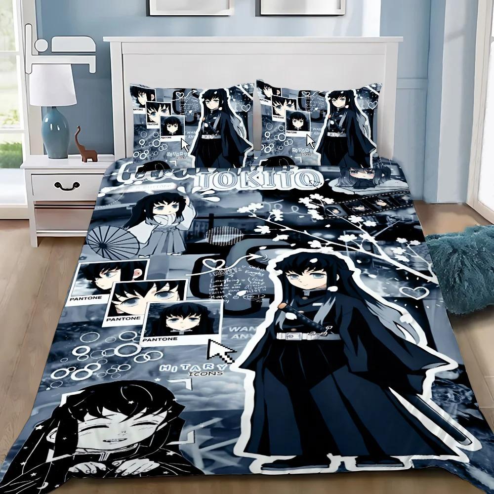 Anime Duvet Cover Pillowcase M-Muichiro tokitoS Bedding Set Adult Boy Girl Adult Bedroom Decoration Gift Single Double
