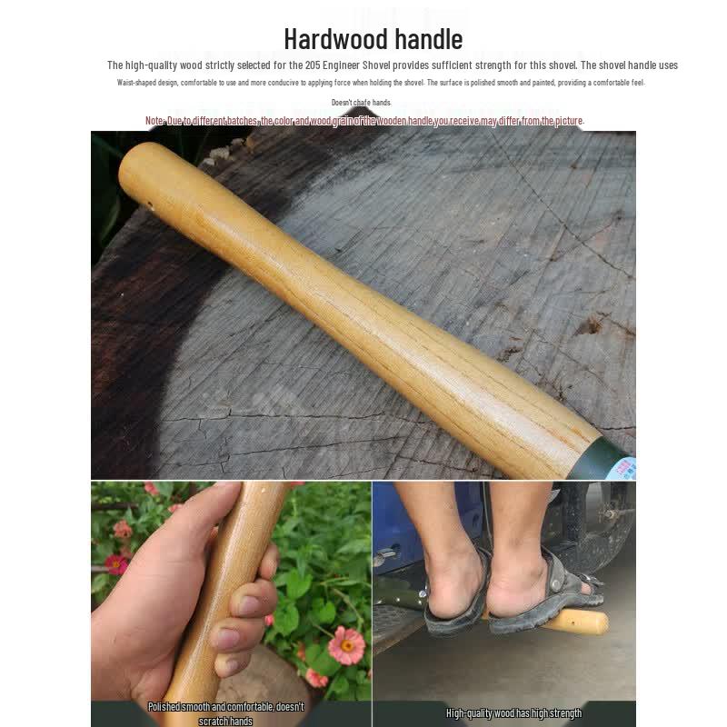 Carbon Steel Wooden Handle Camping Shovel