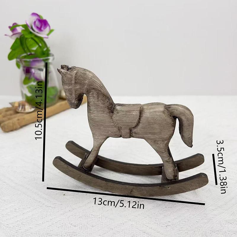 Ahşap El Sanatları Sallanan At Heykeli Denge Sanatı Figürinler Ev Dekoru Çocuk Oyuncakları Küçük At El Oyma Hediyeler Ofis Ev Dekoru