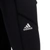 adidas Solid Color Logo Print High-Waisted Ribbed Leggings Women Leggings Black HN0659