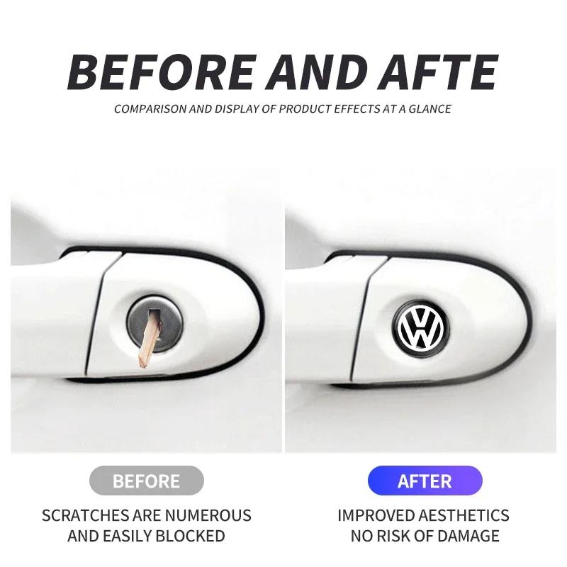 3D Car Interior Decorative Stickers Key Badge Steering Wheel Decoration Stickers For Volkswagen VW Golf Polo Passat Tiguan Rline