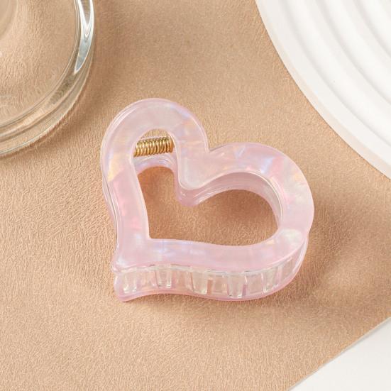 Hair Claw Anti-slip Teeth Hollow Heart Design Hair Clip Medium Size Back Head Shark Hair Claw Strong Grip Hair Accessory
