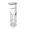 Toilet Paper Holder, Freestanding Iron Stand, Bathroom Storage Organizer, Living Room Black