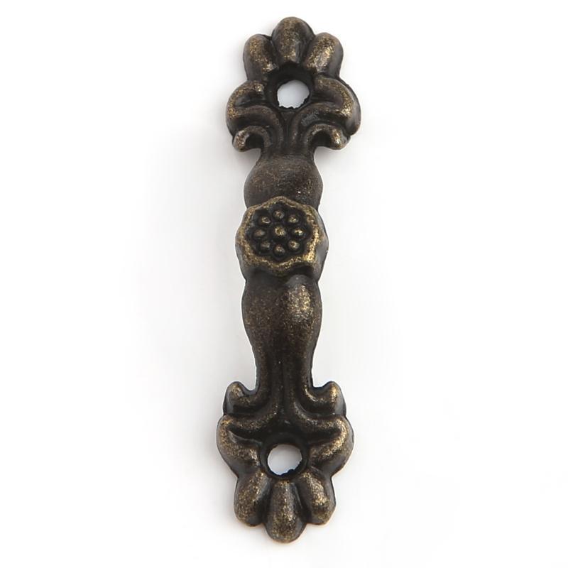 10 Pcs 43x10mm Box Handle Zinc Alloy Knob Arch Tracery Drawer Wooden Jewelry Box