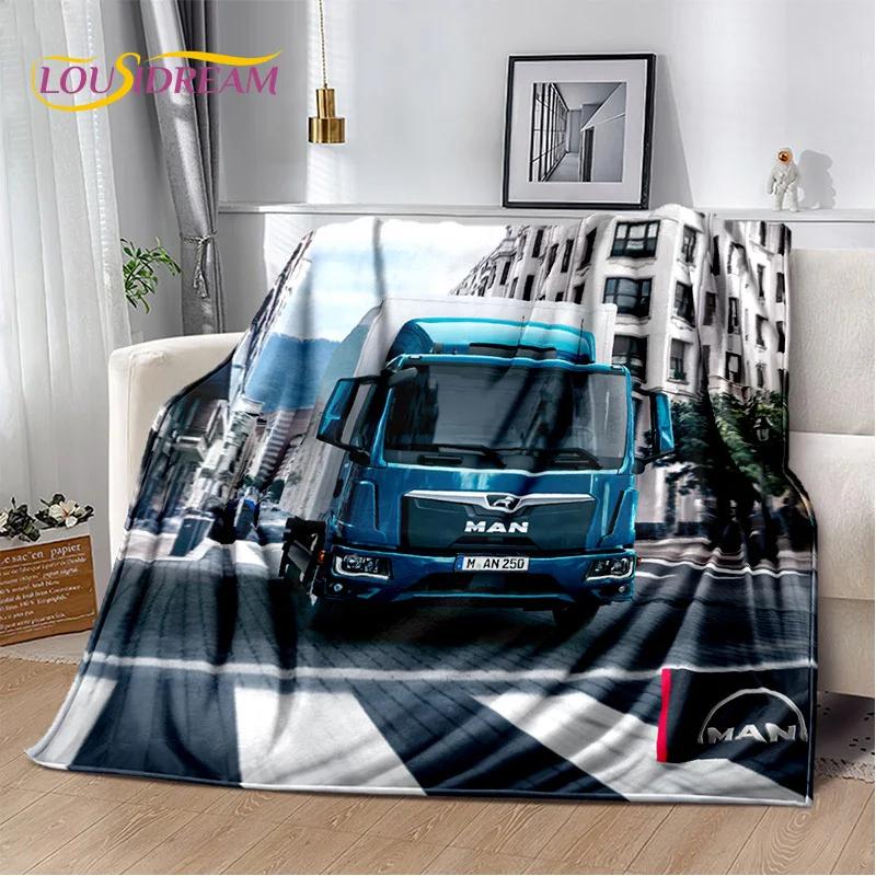 HD Man Truck Lorry 3D Printing Soft Flannel Blankets,Throw Blanket Comfortable Blanket for Picnic Beds Sofa Home Bedroom Gifts