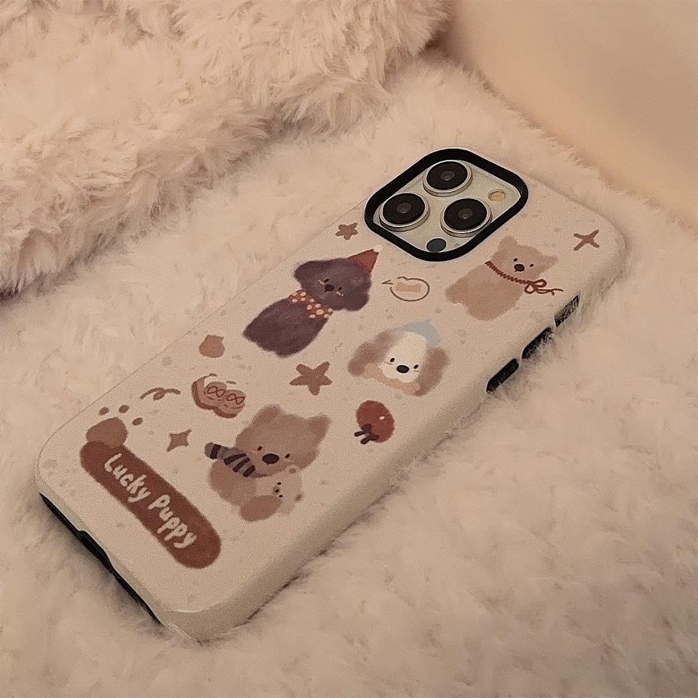 Oil Painting Dog IPhone 15 Apple Phone Case 14promax Suitable for 13 Niche Cartoon 12 Fillin 11 Hard 16