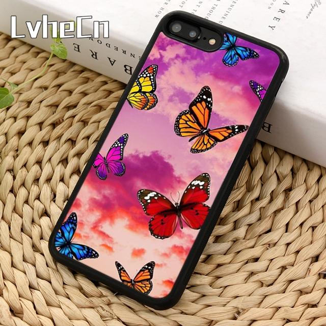 

Pink Blue Colorful Butterfly Print Phone Case For iPhone 17 Air 13 12 Cover For Apple 14 15 16 Pro Max Plus iPhone 12or12pro