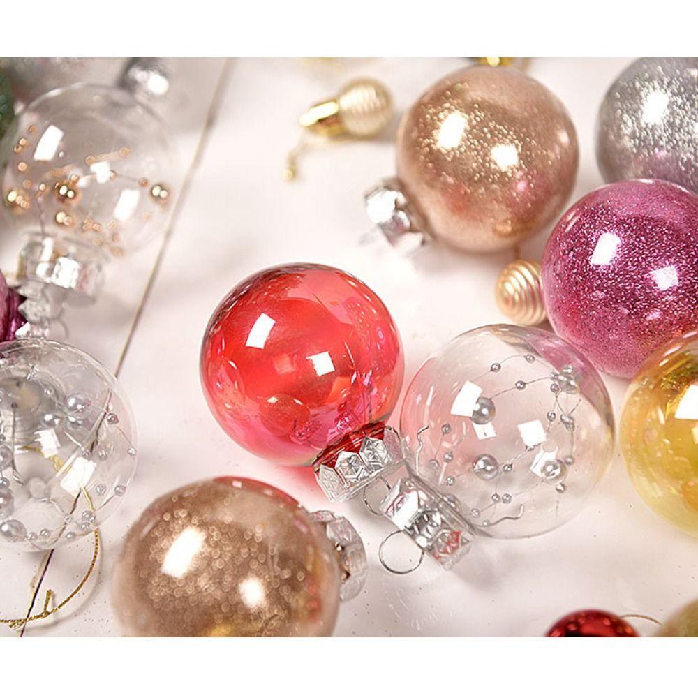 24pcs 10 Colors Christmas Ball Set Plastic Xmas Baubles High-quality Christmas Tree Balls Showcase