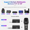 Wireless Microphones, UHF Dual Cordless Handheld Dynamic Mic with Receiver 1/4'' Plug, (160ft Range), Metal Rechargeable Karaoke Microphones