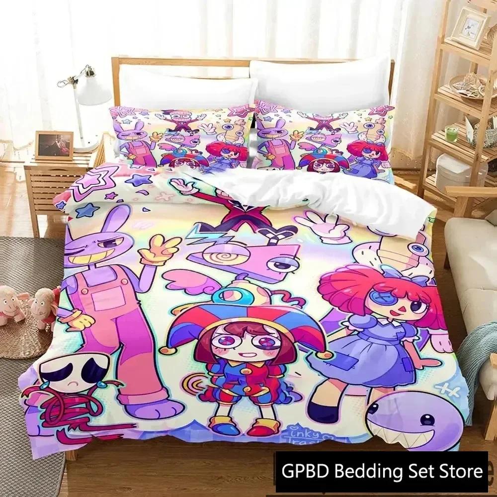 Luxury New 3D Print Cartoon Amazing Digital Circus Bedding Set Double Twin King Duvet Cover Pillowcase Boys Girls Adults Bedroom