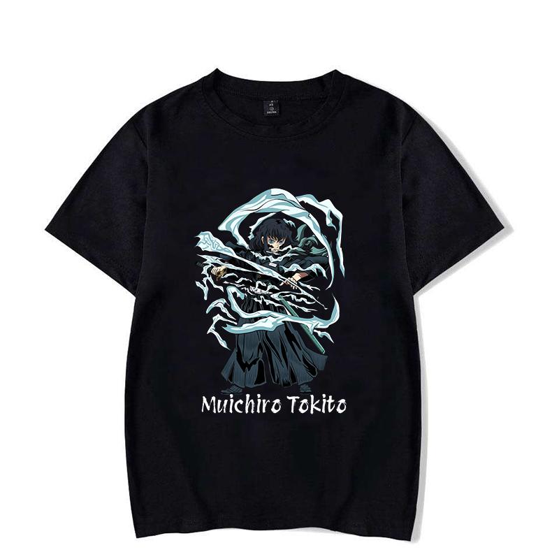New FunnyTokitou Muichirou Print T-shirt Women Men Summer Casual Short Sleeve Shirt Fashion Anime Loose Tops