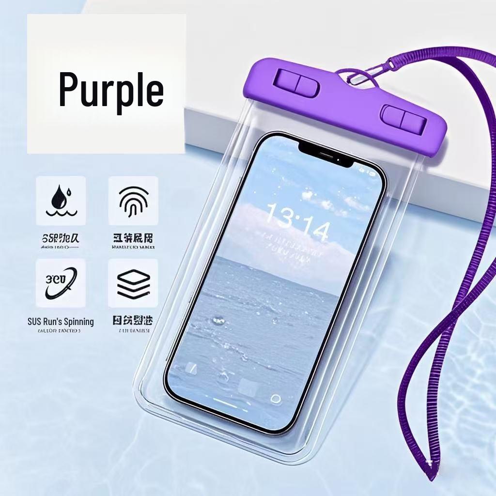 Touch-Sensitive Transparent Waterproof Phone Bag for Swimming and Rafting