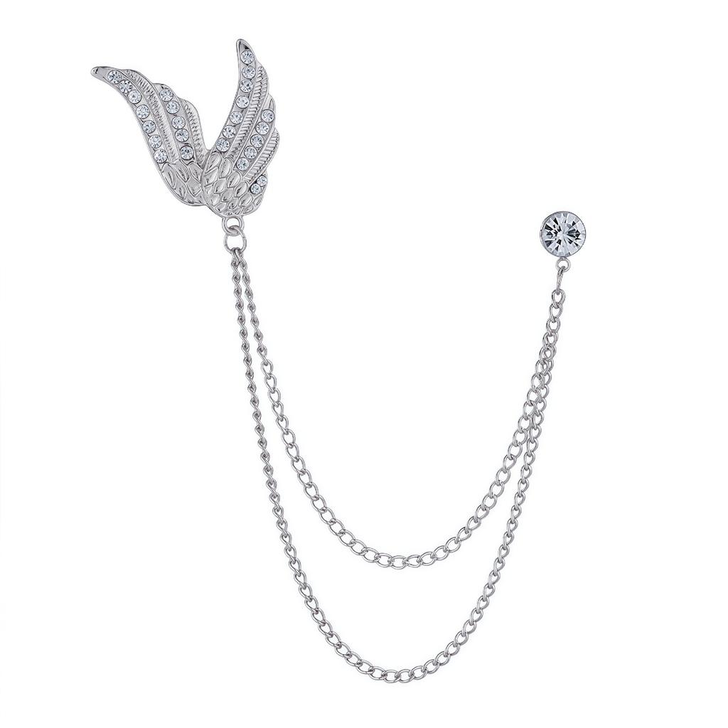 Fashion Metal Rhinestone Brooch for Women and Men Tasse Animal Lapel Pins Eagle Deer Wings Design Collar Pin Jewelry Gifts
