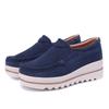 Women Fashion Lazy Shoes Genuine Leather Thick Bottom Slip On Shoes Wedge Platform Shoes Ladies Shoe