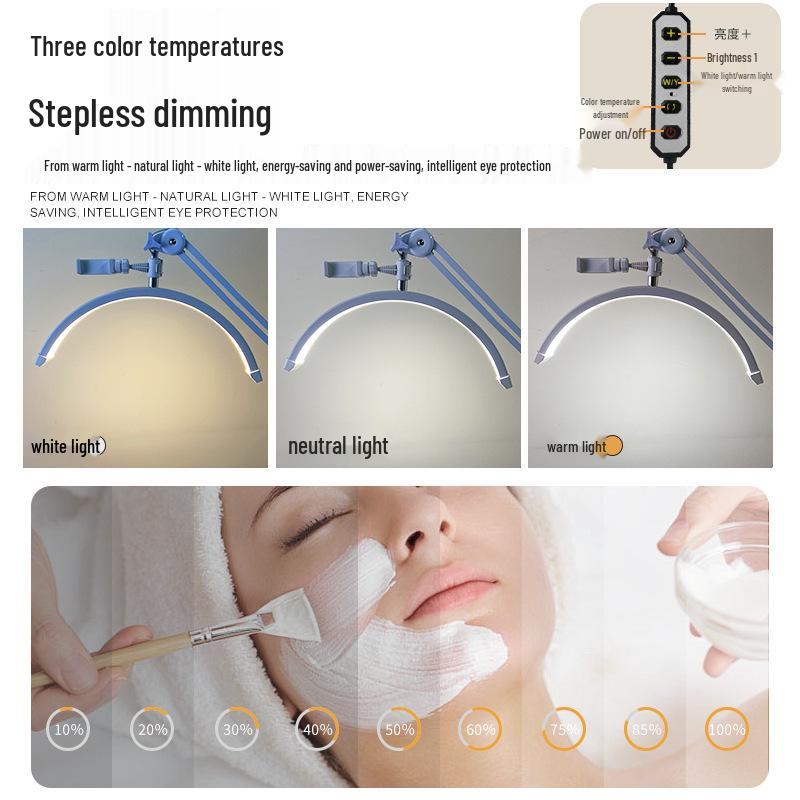 19" Desktop Model with Shark Light Cantilever: Eye-Protective Shadowless Light for Nail Art, Eyebrow Tattoo, and Eyelash Extension.