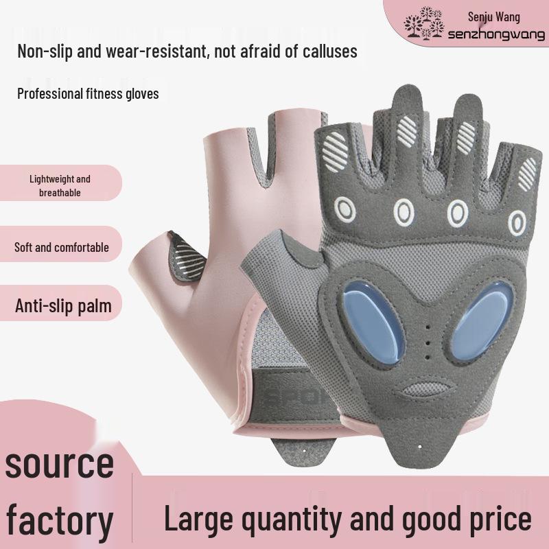 Unisex Non-Slip Breathable Fitness Gloves – Half-Finger Shock Absorption for Weightlifting & Yoga