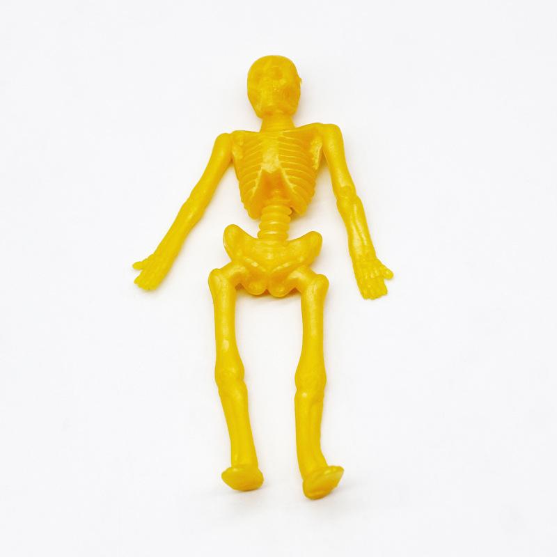 10 ks/sáček Flexibilní TPR Měkká guma Pružný Malý Zombie Kostlivec Muž Halloweenské Koleda Hračky Kreativní Mini Šílená Hračka