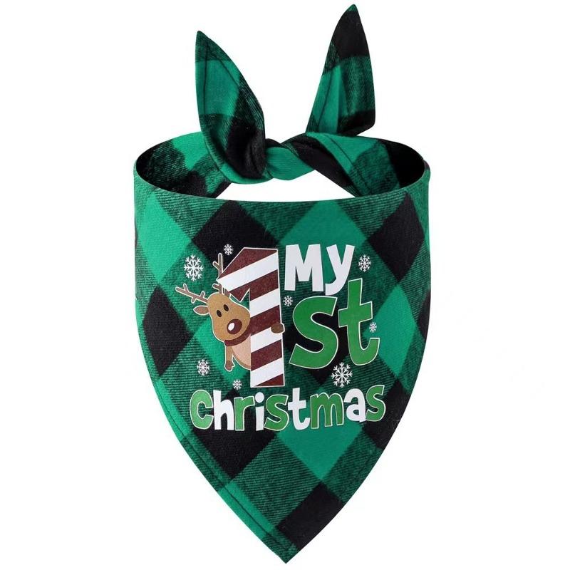Christmas Wrapped Pet Small Medium and Large Dogs Cats Teddy Triangle Towel Mouth Scarf