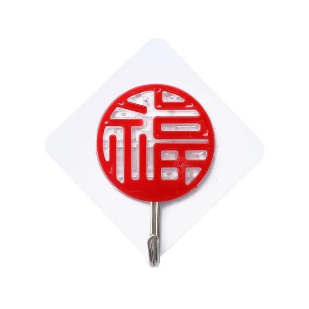 Wall Door Window Fu Word Traceless Sticky Towel Hanger Home Storage Accessories Storage Hooks Hook