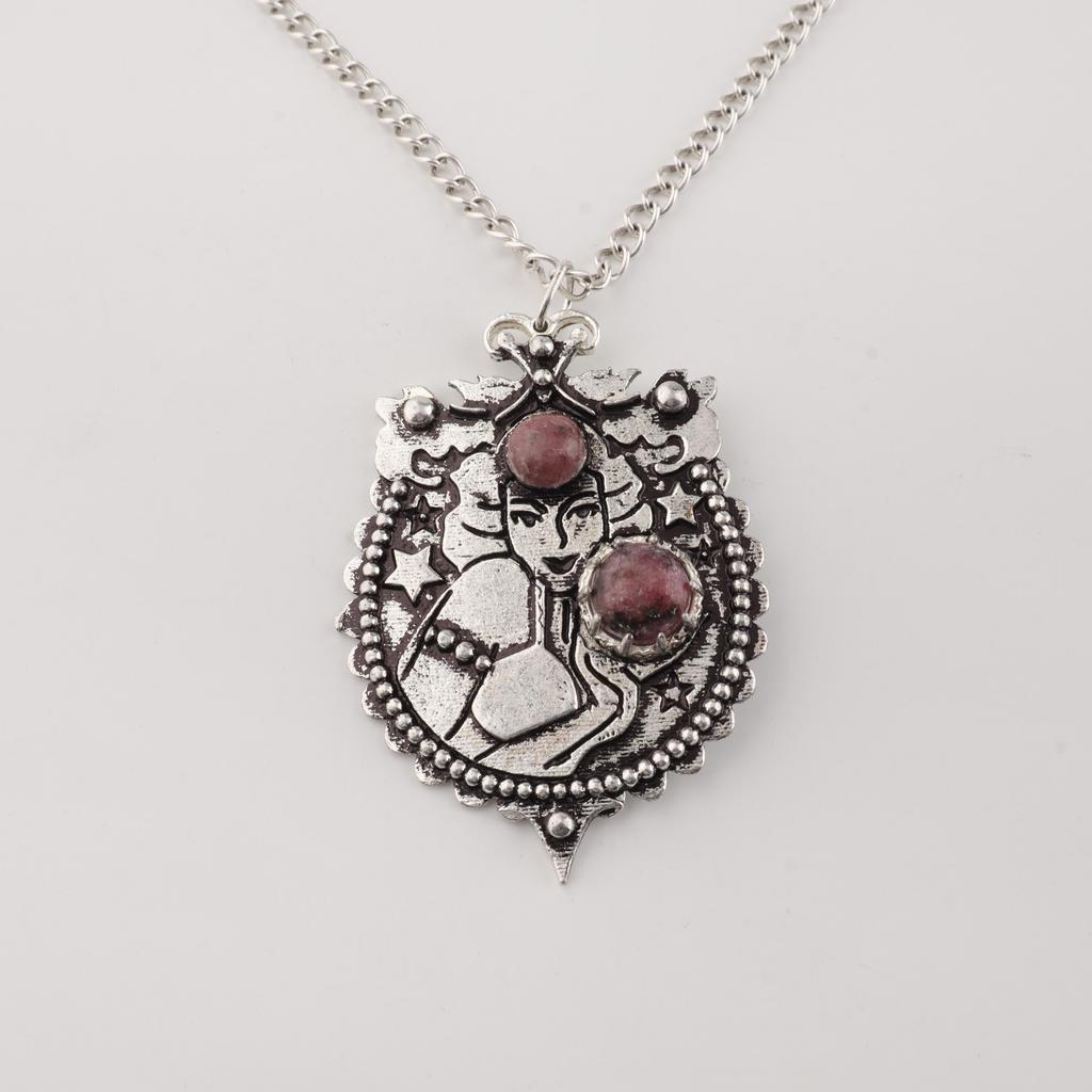 Natural Black Rhodonite Gemstone 925 Sterling Silver Women Jewelry Designer Pendant 1.9" For Gift CP-44-28