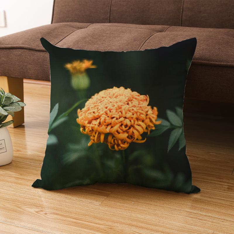 Modern Simple 3D Flower Polyester Pillow Cover for Home New Chinese Style Pillow Sofa Car Cushion Cover