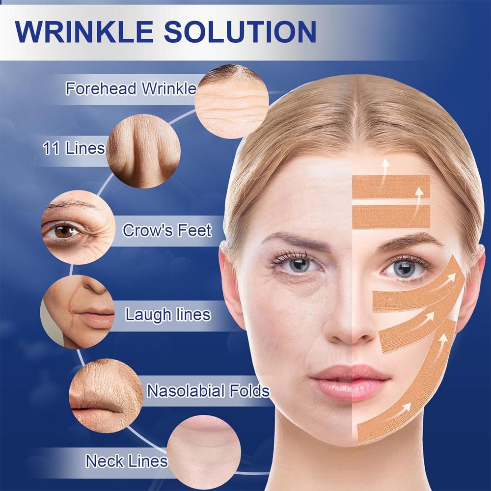 Durable And Safe 2 Rolls Facial Myofascial Lift Tape Face Lift Tape Face Toning Belts Anti Wrinkle Patches Anti Freeze Stickers Neck Lift Tape