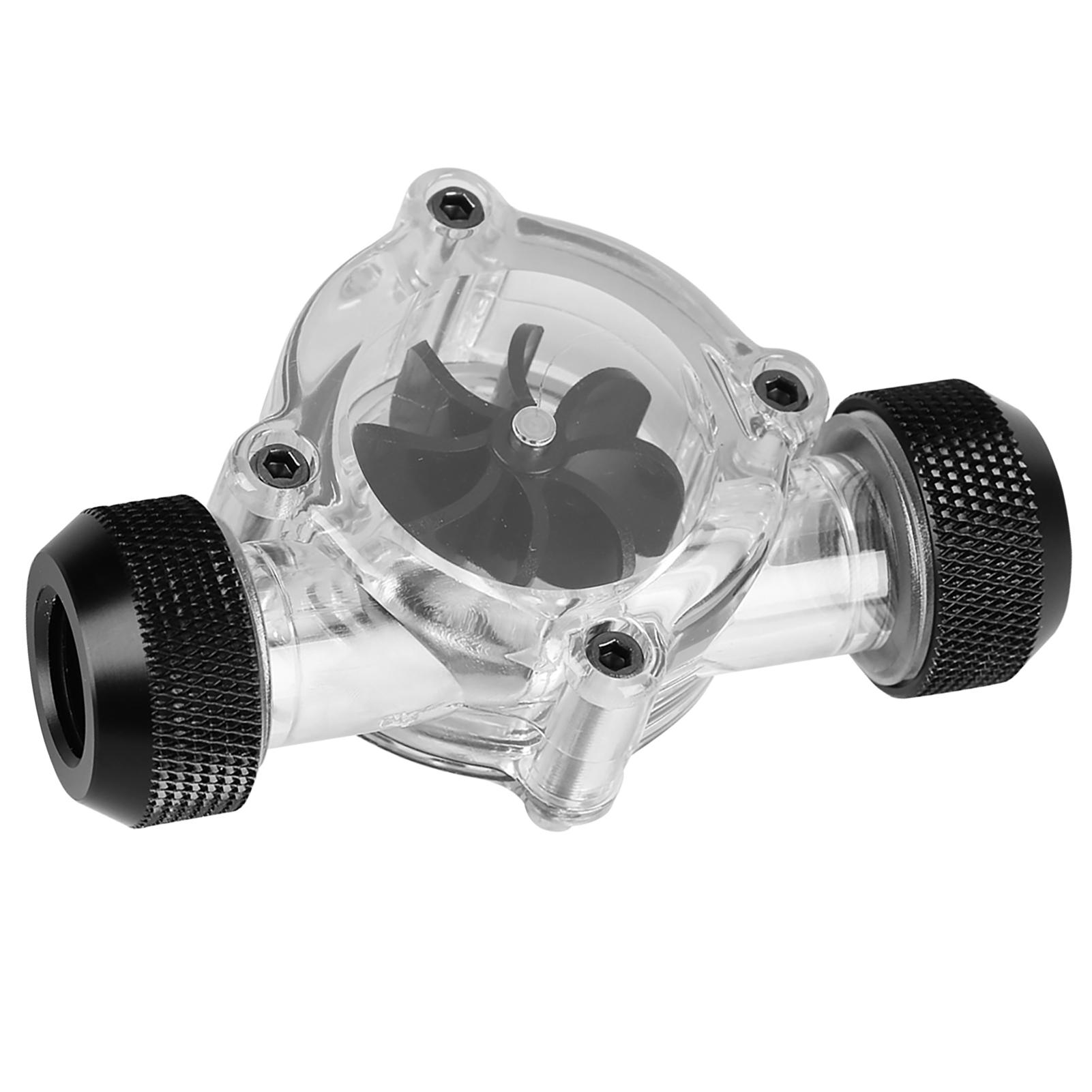 

G1 4 Thread Port Female to Female Flow Meter Indicator for PC Water Cooling 8 Impellers(Black)