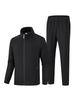 Men's Plus Size Cotton Stand Collar Cardigan Sportswear Set for Running - Autumn/Winter Edition.