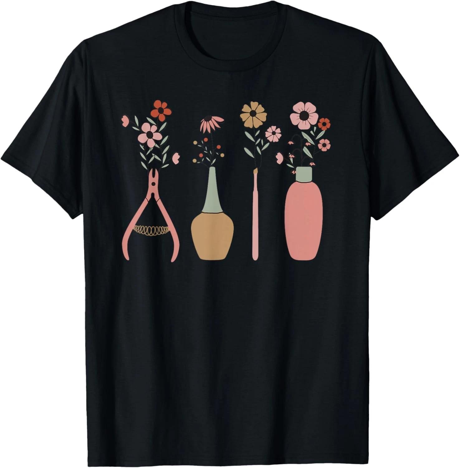 Nail Tech Nail Technician Nail Salon Retro Wildflower Floral T-Shirt S