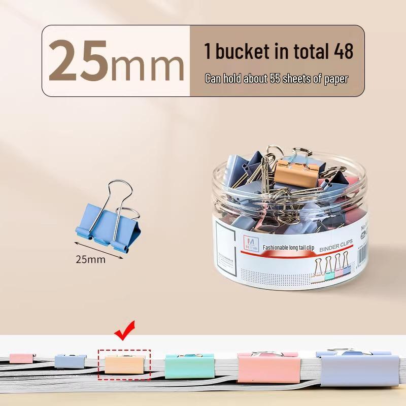 Kelebek Klips Karışık Paket - Kağıtlar ve Dosyalar İçin Renkli Uzun Kuyruklu Klipsler, Kitap Kırtasiyesi ve Ofis Kullanımı