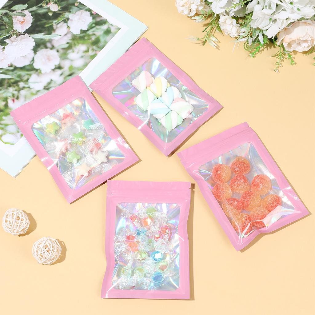 30 Stück holografische wiederverschließbare Mylar-Beutel in Laserfarbe, Kunststoff-Verpackungsbeutel, Schmuck, Einzelhandel, Aufbewahrungsbeutel, Geschenkbeutel mit Reißverschluss