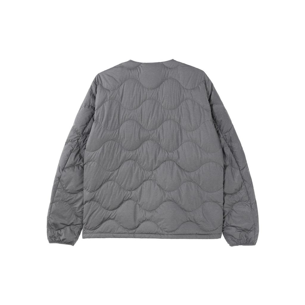 Uniqlo Solid Color Round Neck Down Jacket Men Outerwear Mist-Gray 462984-05