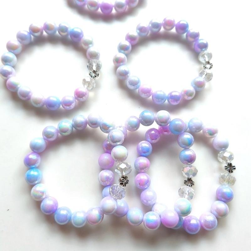 Unisex Handchain Meditation Bead Bracelet Smooth Round Beads Wristband Adjustable Size Bangles Accessory for Men Women