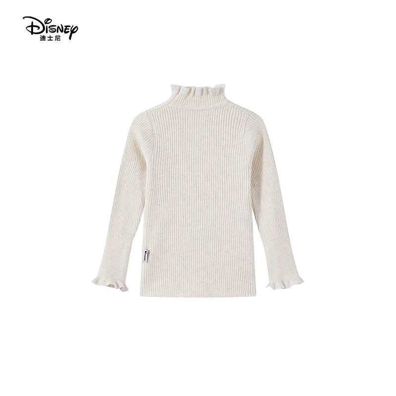 Disney Girls' Mock Neck Ruffle Trim Knitted Sweater