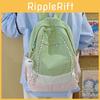 Nylon Casual Backpack With Geometric Pattern For School And Travel Use