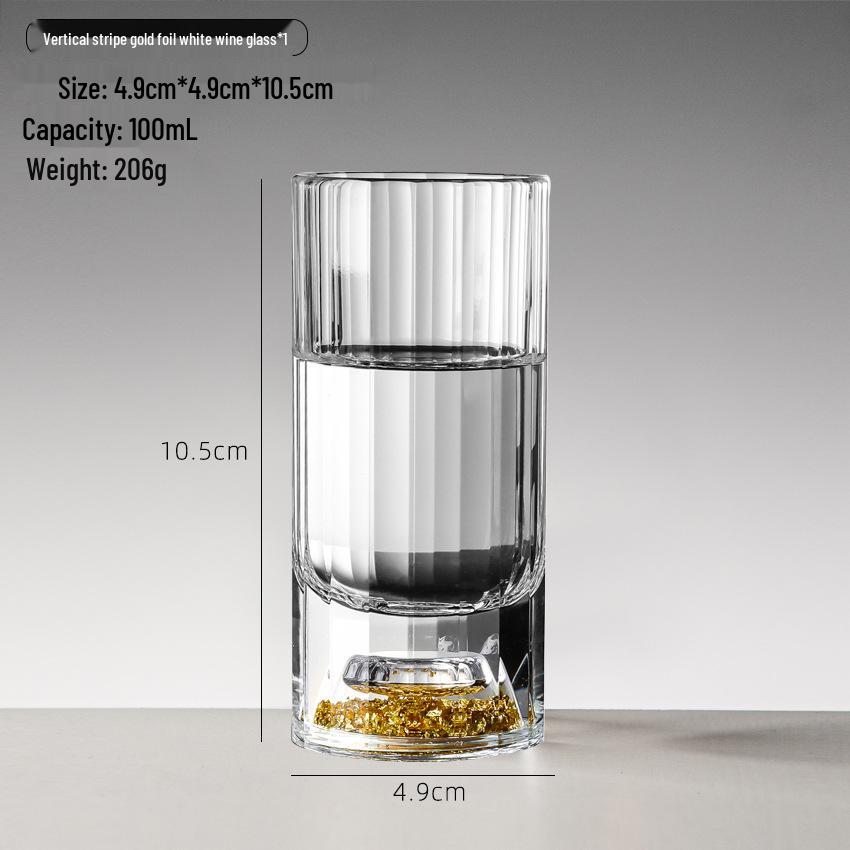 Gold Leaf Crystal Shot Glass - Diamond Surface Liquor Cup & Decanter.