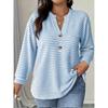 QICED Women's Fashion Casual Solid Color Print V-Neck  Long Sleeve Blouses & Shirts