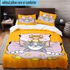 3PCS Cat And Mouse In Flowers 3pcs Bedding,Including 3PCS Duvet Cover And 2pcs Pillowcases Perfect for Christmas,Ideal for Bedroom, Dormitory