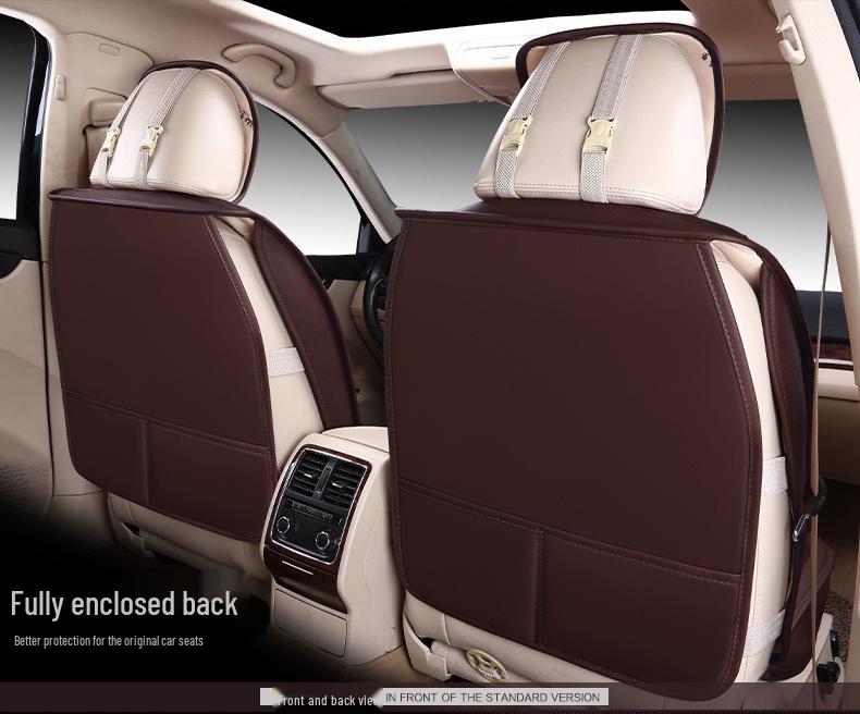 Univerzální celoroční potah na autosedačku z ledového hedvábí a kůže pro pětimístná vozidla
