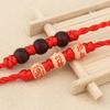 Thick Three Talismans Hand-woven Red Rope Bracelet Ethnic Style Hand Rope