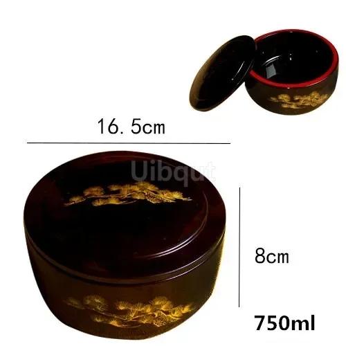 Japanese Sushi Bucket Sashimi Seafood Dish Cuisine Fruit Food Tray Salmon Ice Plate Round Box with Lid Lunch Box Dim Sum Box