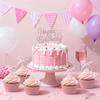 Pink Bow Cake Toppers, Happy Birthday Sign with 12 Pcs Bow Cake Decorations for Pink Ribbion Birthday Decorations Baby Shower Wedding Party Supplies