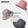 Cameng Women's Bowknot Wide-Brim Wool Felt Hat