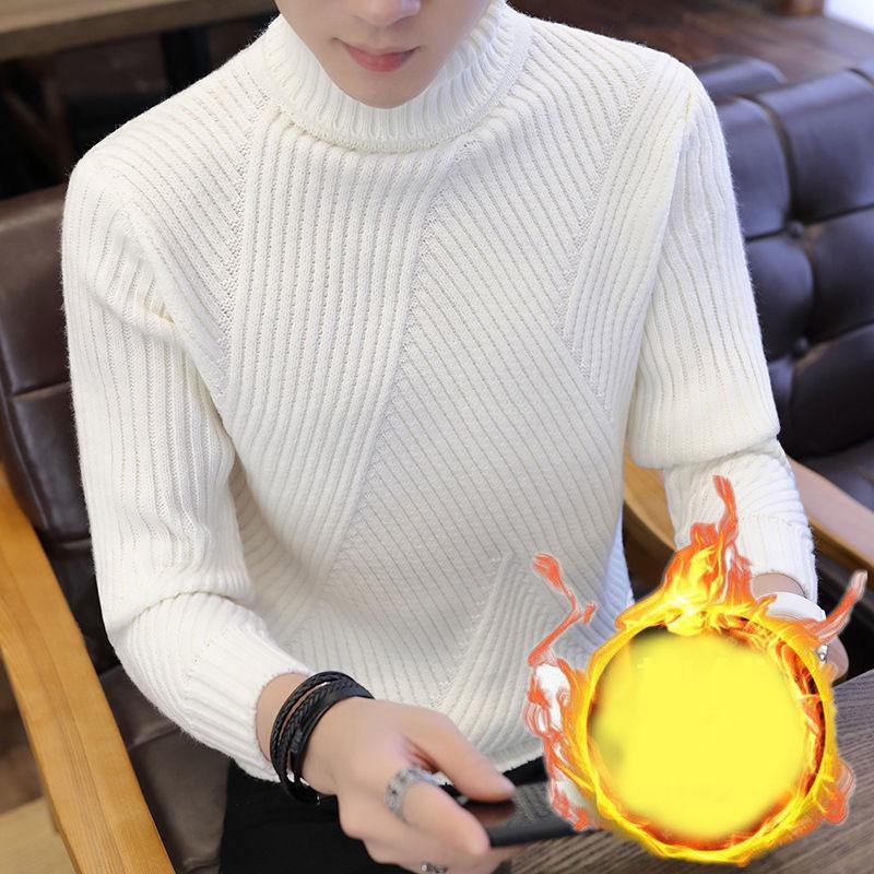 

Плюс бархатный свитер с воротником, мужская зимняя теплая и удобная толстая трикотажная нижняя рубашка XXXL