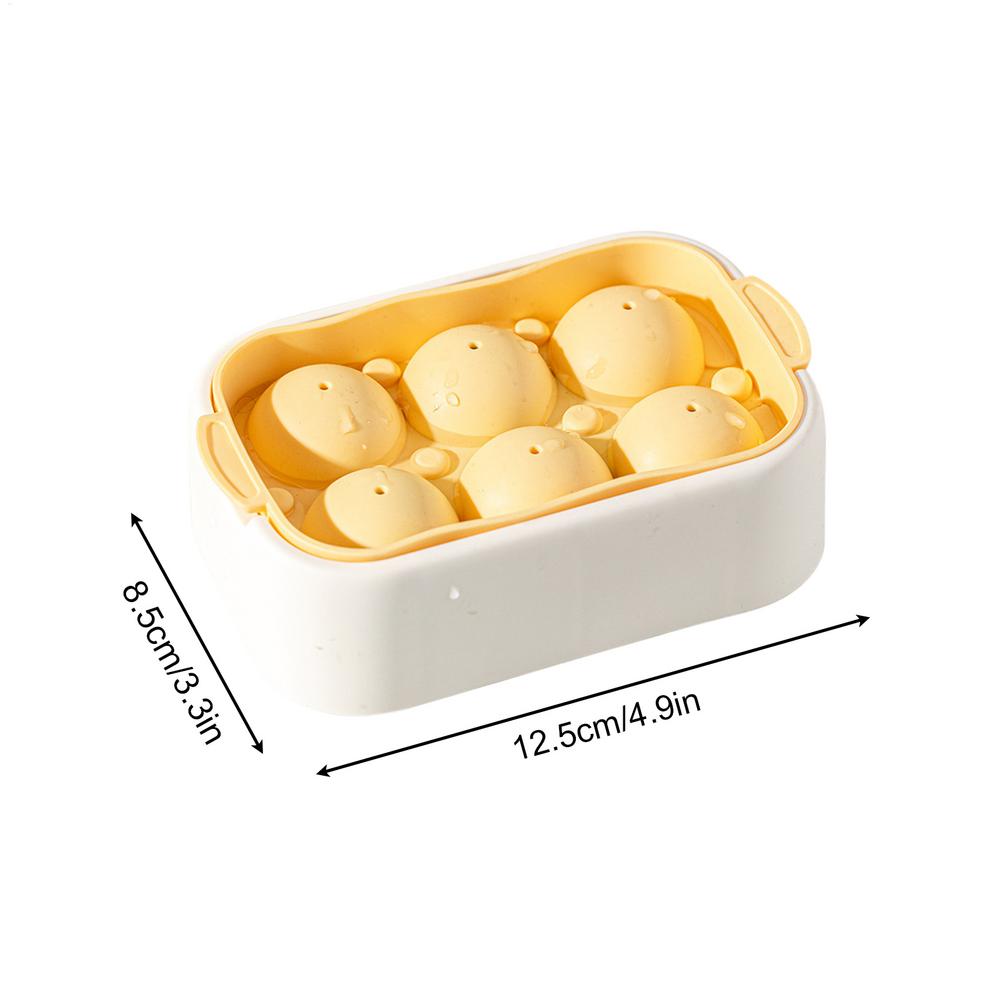 6 Balls Round Ice Cube Tray Stackable Easy Release Flexible Ice Maker Mold for Whiskey Cocktail Coffee Beverages Summer Picnic