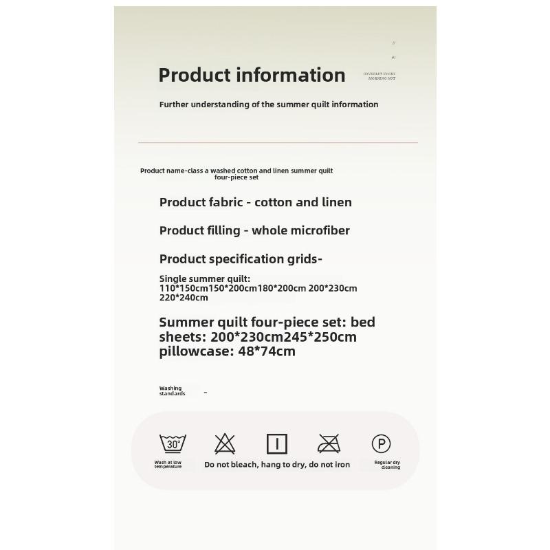 Sen Breathing Series Cotton and Linen Double Layer Summer Breathable Cool Combination Mother and Child Quilt