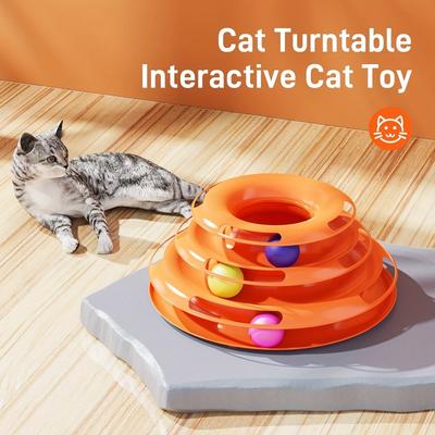 Hot Sale Cat Four Layer Turntable Toy Educational Play Track Tower Cat Teaser Toy For Indoor Cat Interactive Supply